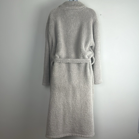 Barefoot Dreams Unisex Cozychic Robe Size 2 Gray Pockets Collar Cozy Loungewear - Picture 11 of 16